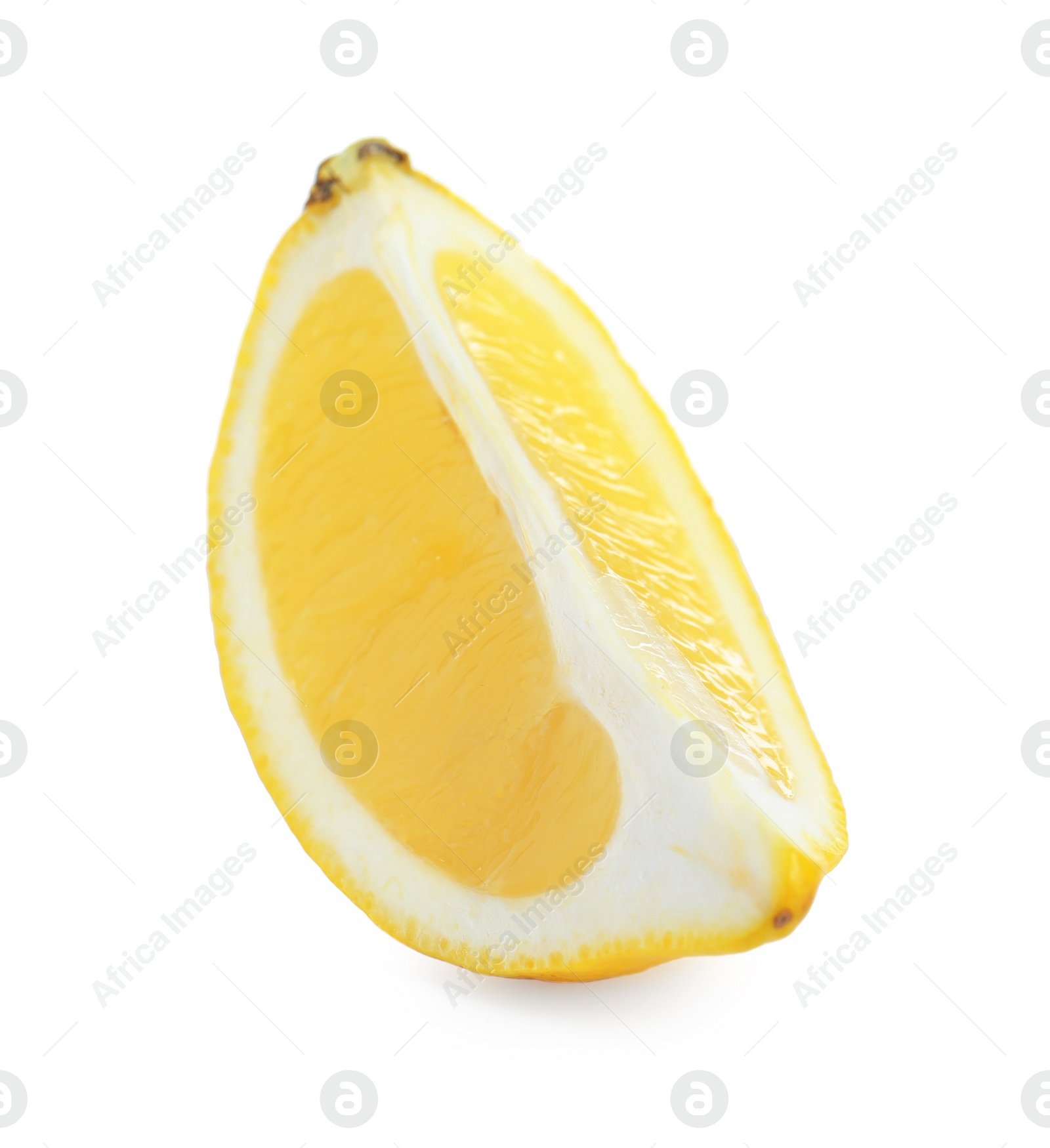 Photo of Piece of fresh lemon isolated on white