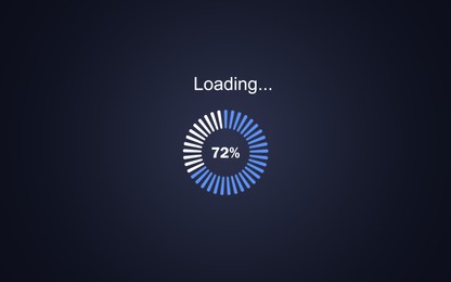 Image of Loading progress screen. Illustration on dark blue background