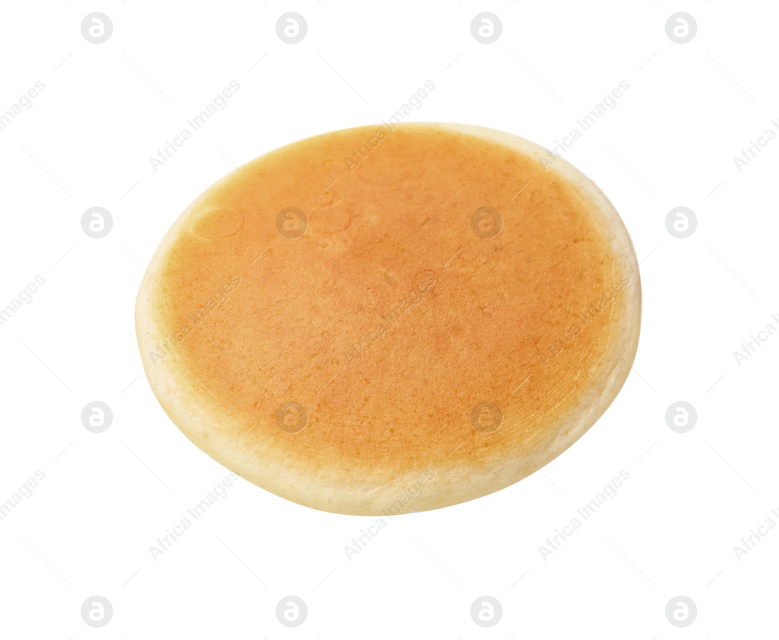 Photo of One delicious pancake isolated on white. Tasty breakfast