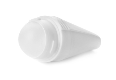 Photo of Roll-on deodorant on white background. Skin care