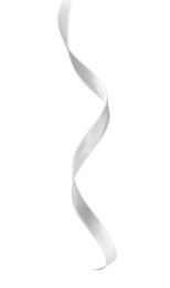 One white satin ribbon isolated on white