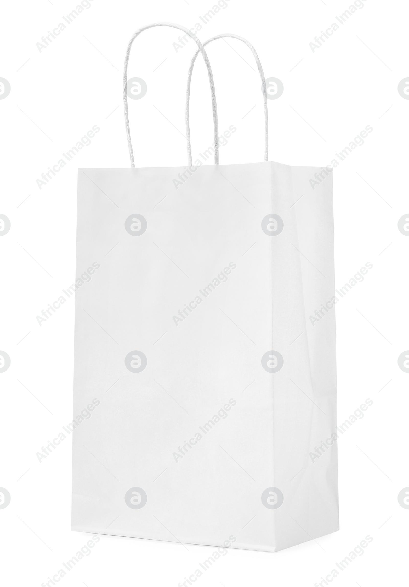 Photo of Empty shopping paper bag isolated on white