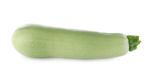 Fresh ripe zucchini squash on white background