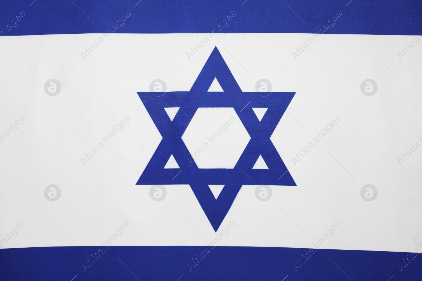 Photo of Flag of Israel as background, top view. National symbol