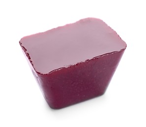 Photo of Frozen beetroot puree cube isolated on white