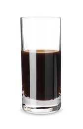 Shot glass with coffee liqueur isolated on white