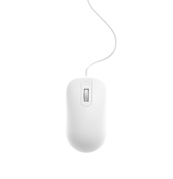 Modern wired computer mouse isolated on white