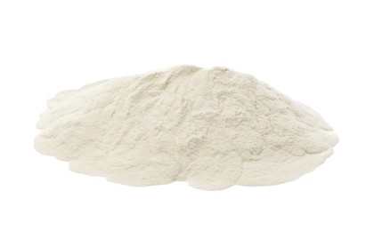 Photo of Pile of agar-agar powder isolated on white