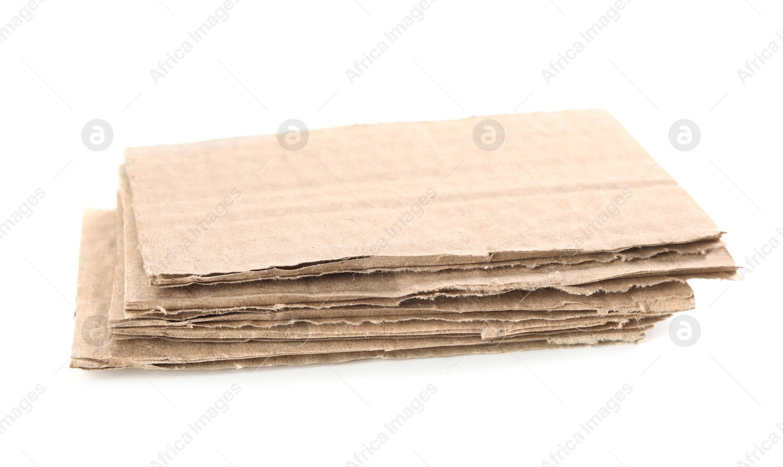 Photo of Pieces of brown cardboard isolated on white