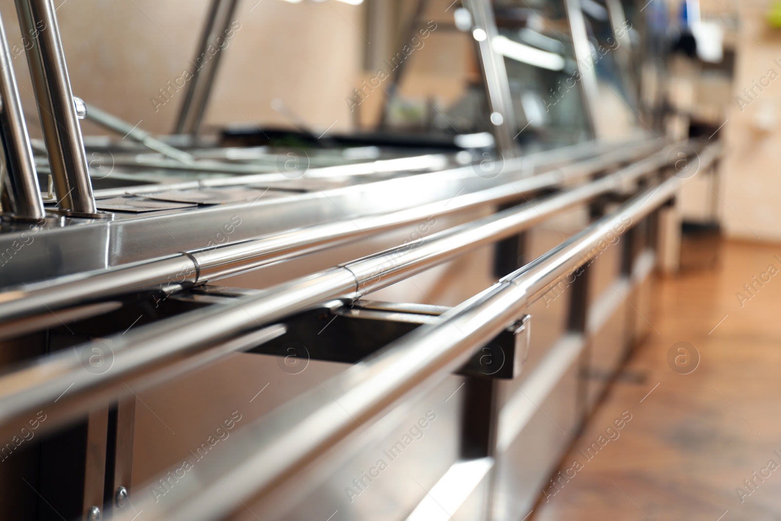 Photo of Serving line with food in school canteen