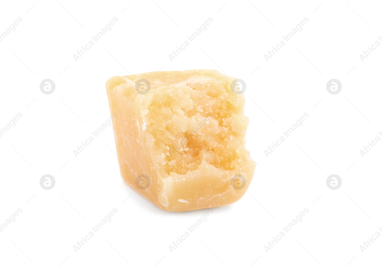 Photo of Piece of delicious parmesan cheese isolated on white