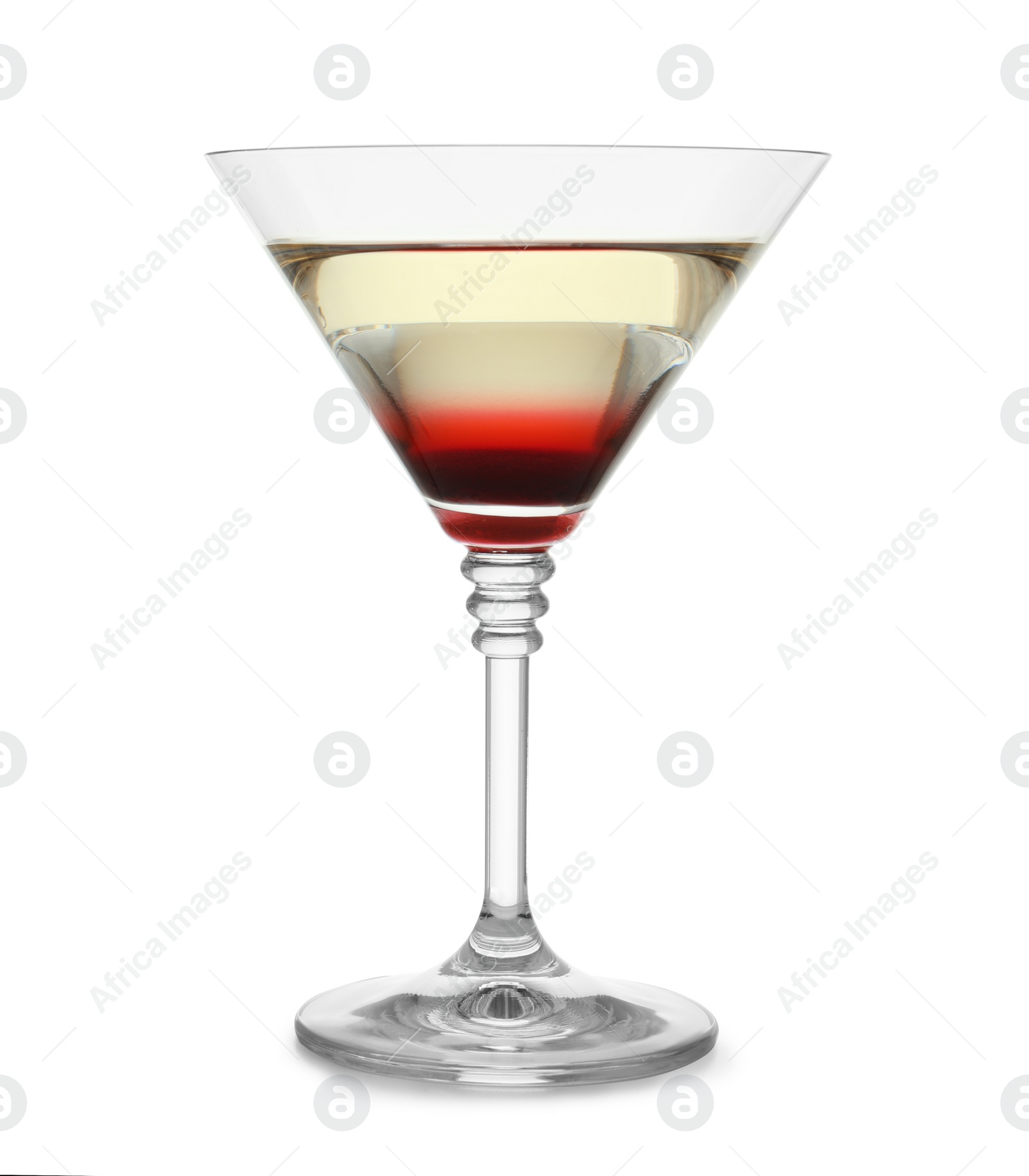 Photo of Delicious martini cocktail on white background. Space for text