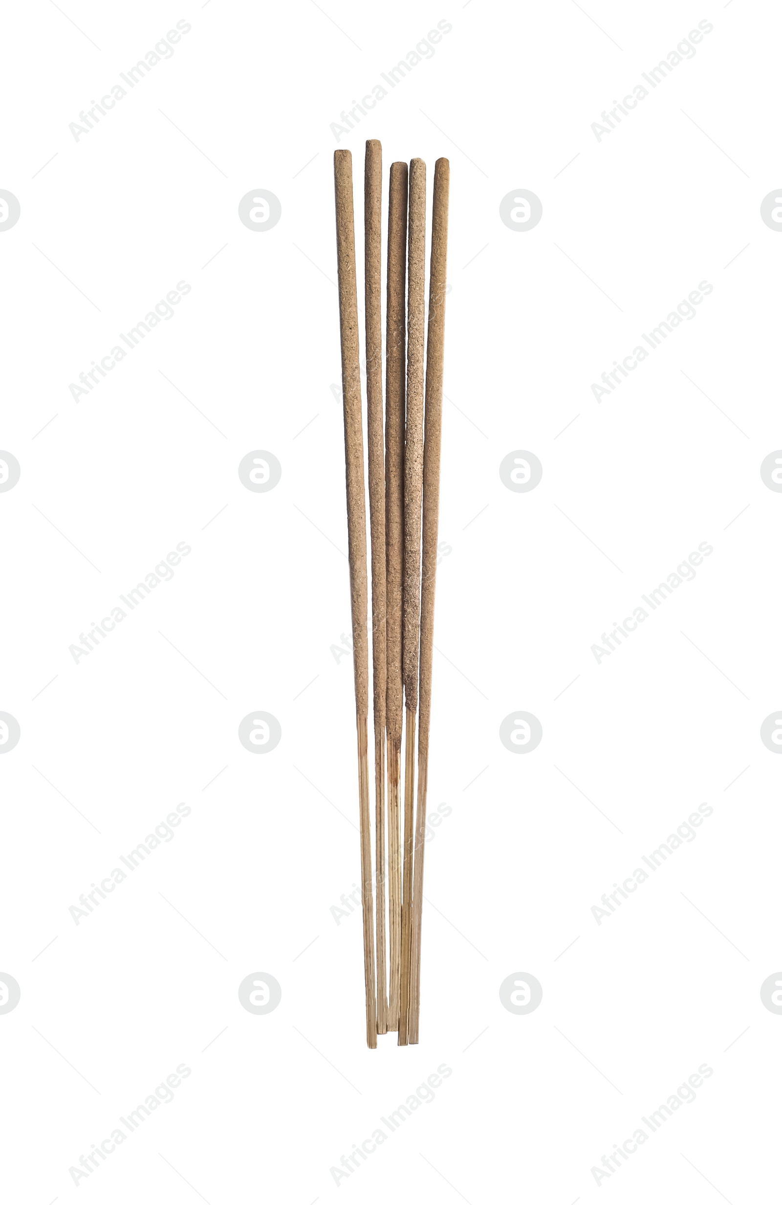 Photo of Many aromatic incense sticks on white background