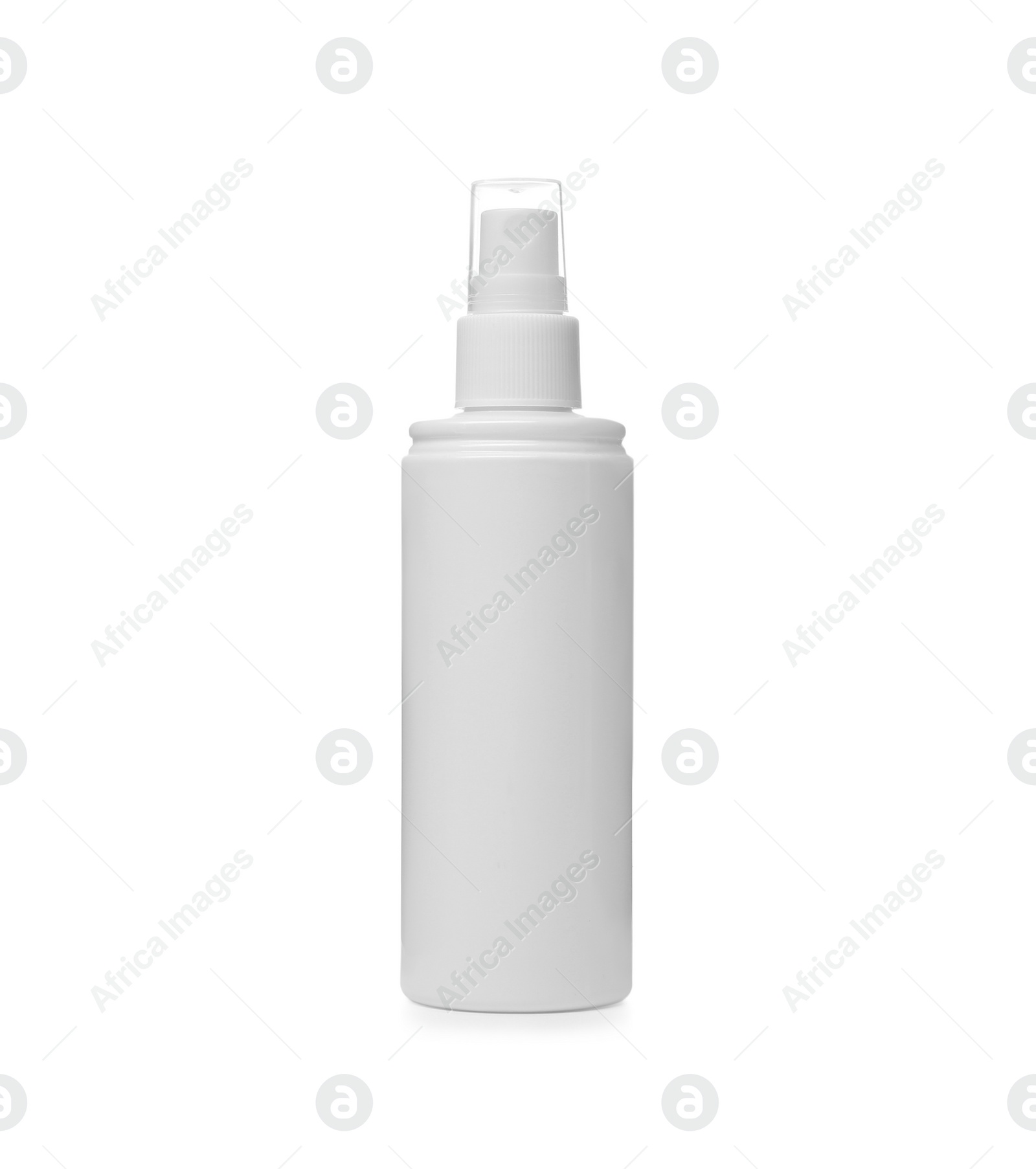 Photo of Bottle of insect repellent spray isolated on white