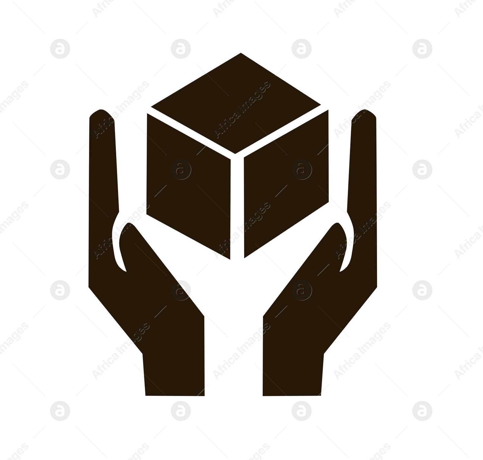 Image of Illustration of packaging symbol on white background 