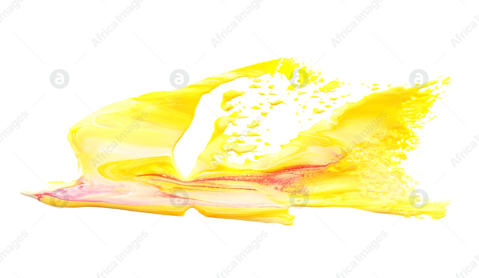 Photo of Paint stroke drawn with brush on white background