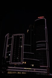 Photo of BATUMI, GEORGIA - JUNE 09, 2022: Night cityscape with illuminated building of Ramada Hotel