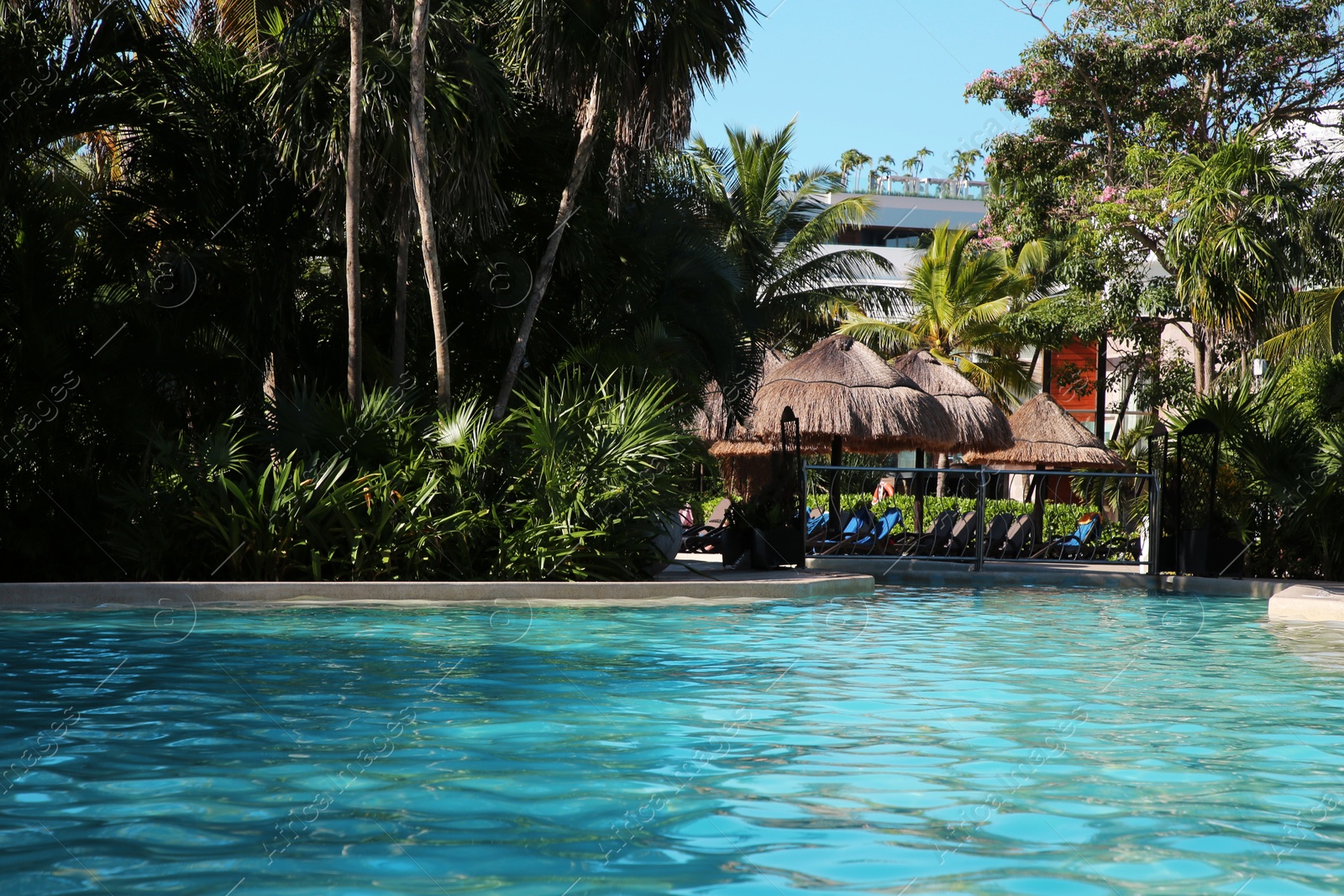 Photo of Outdoor swimming pool at resort on sunny day