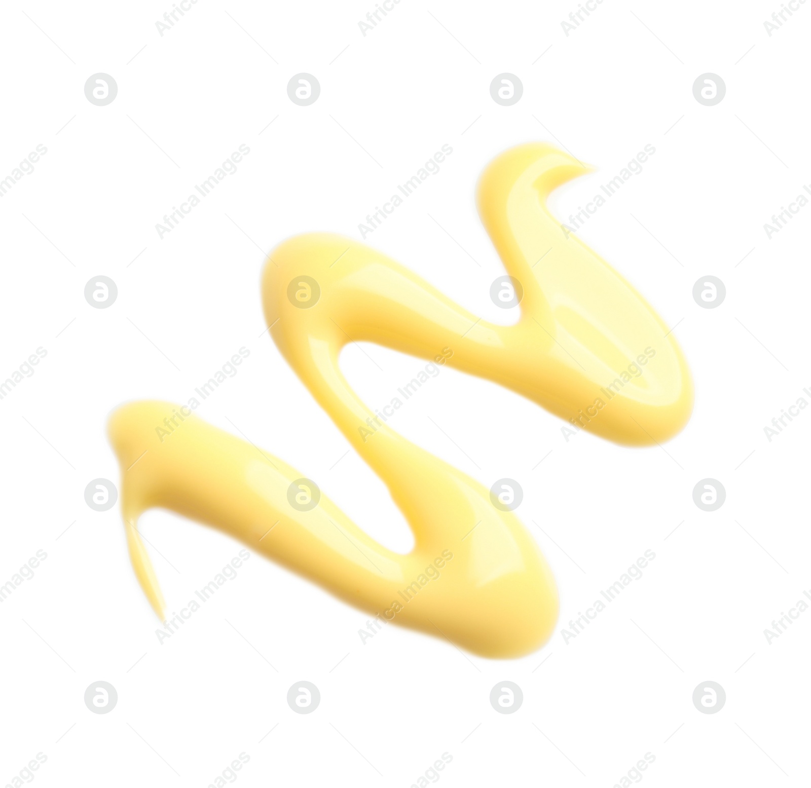 Photo of Delicious cheese sauce on white background, top view