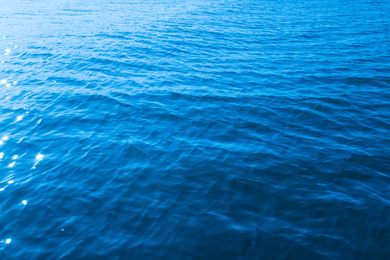 Image of Beautiful ripply sea water surface on sunny day as background