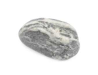 Grey spa stone isolated on white, top view