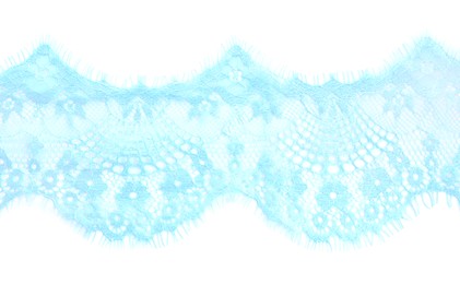 Beautiful lace isolated on white, top view