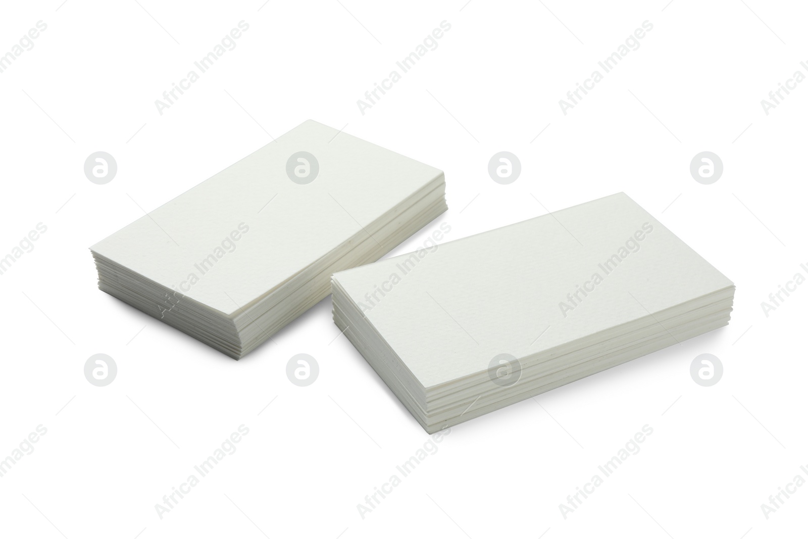 Photo of Blank business cards isolated on white. Mockup for design