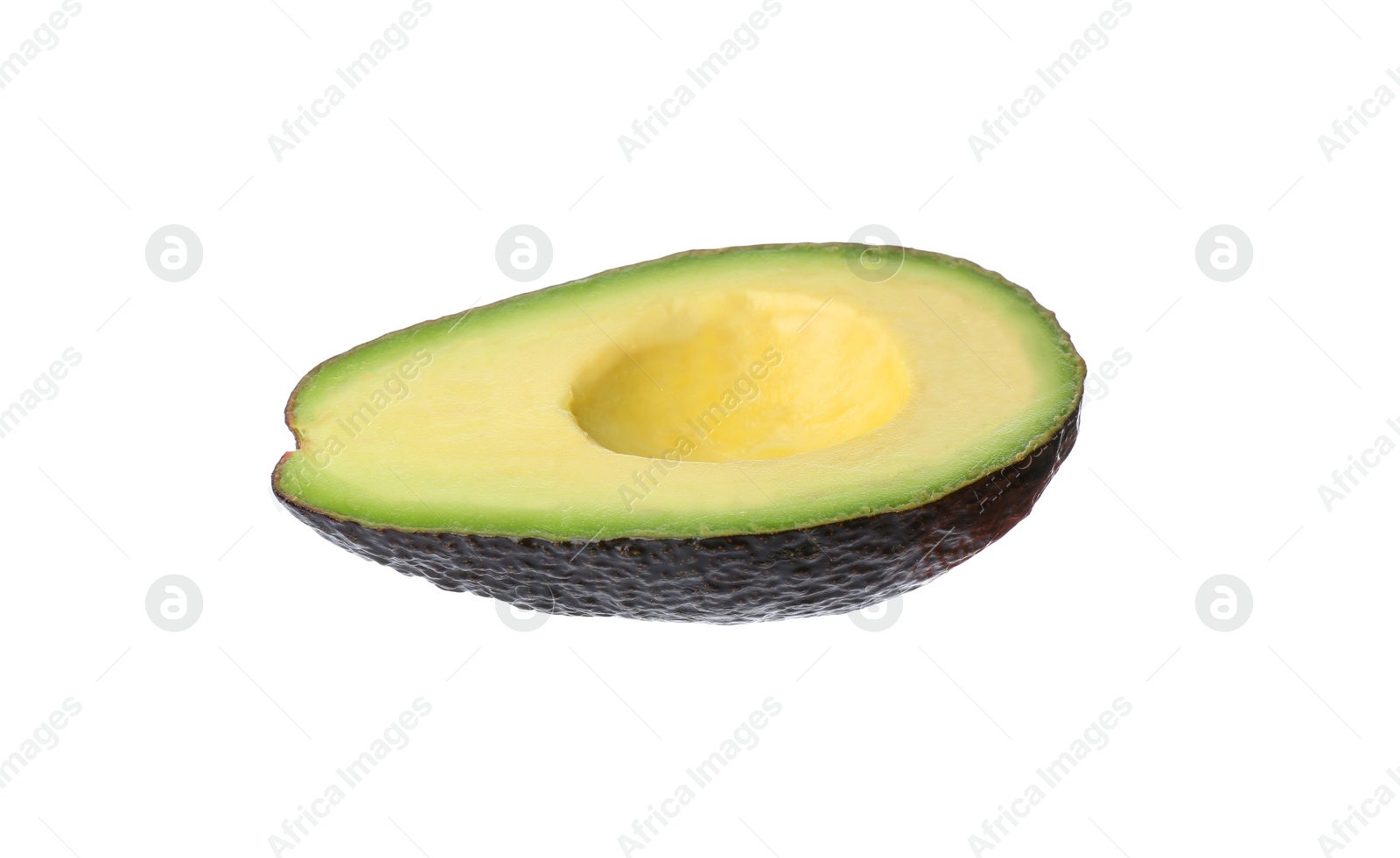 Photo of Half of ripe avocado isolated on white