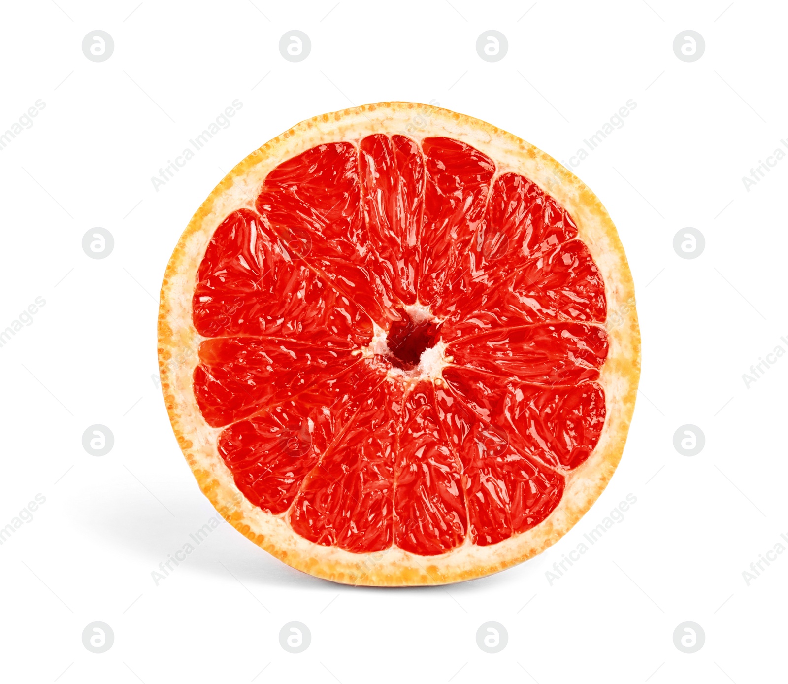 Photo of Half of ripe grapefruit isolated on white