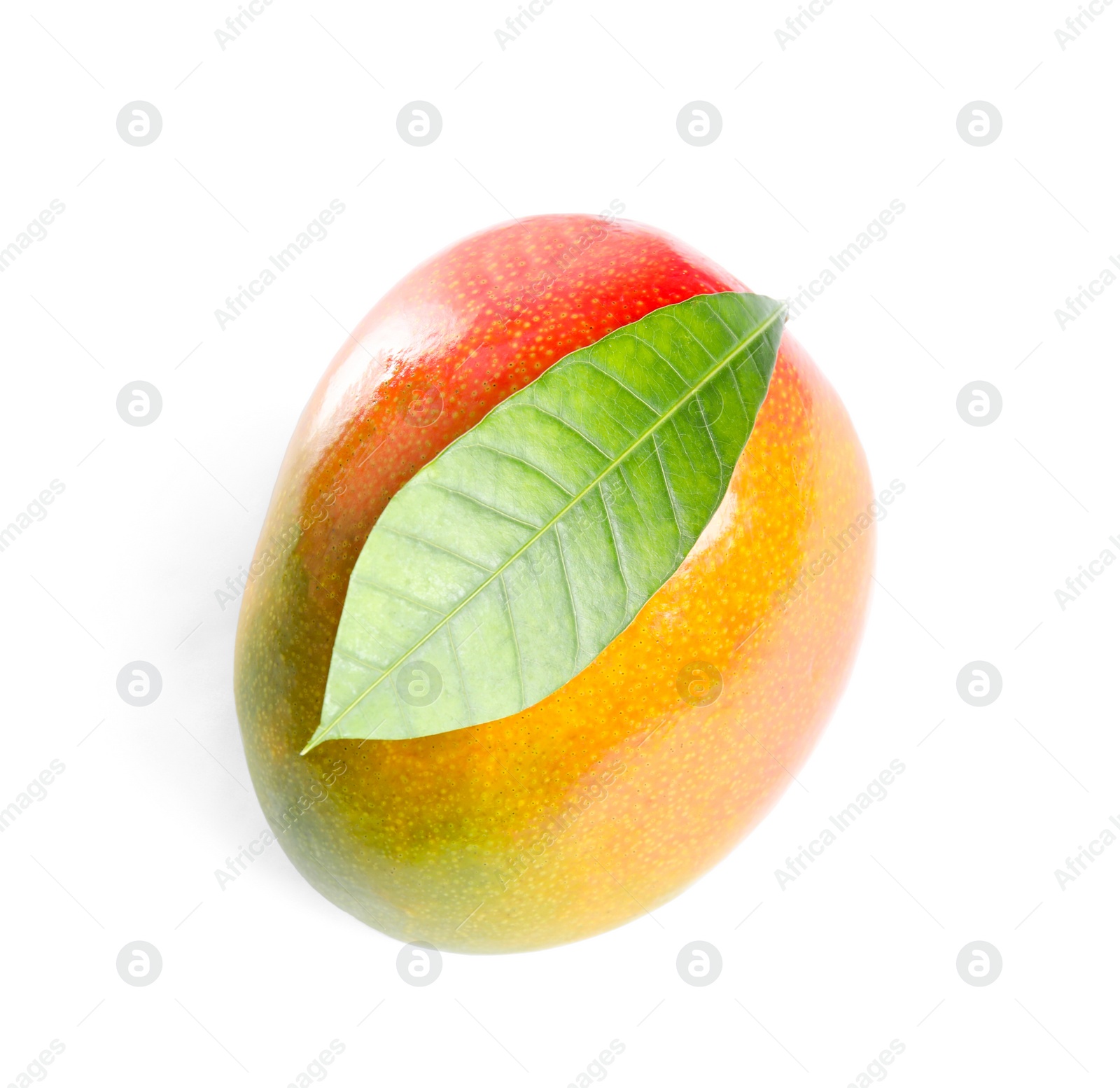 Photo of Delicious ripe mango on white background. Tropical fruit