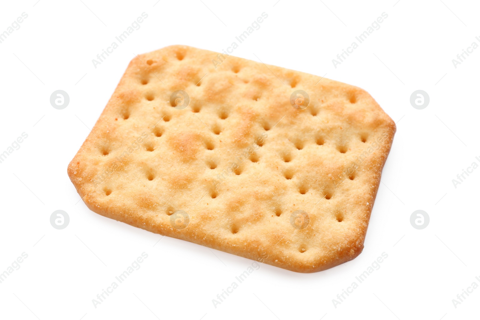 Photo of Crispy cracker isolated on white. Delicious snack