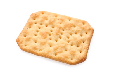 Crispy cracker isolated on white. Delicious snack