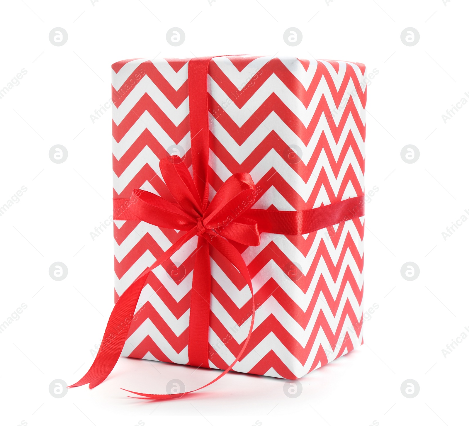 Photo of Elegant gift box with bow on white background