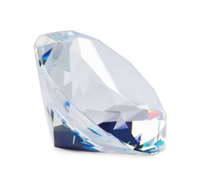 Beautiful dazzling diamond isolated on white. Precious gemstone