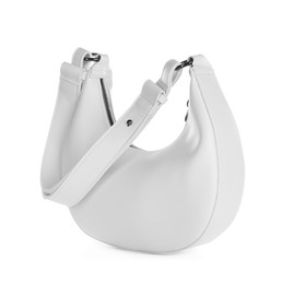 Women's leather hobo bag isolated on white