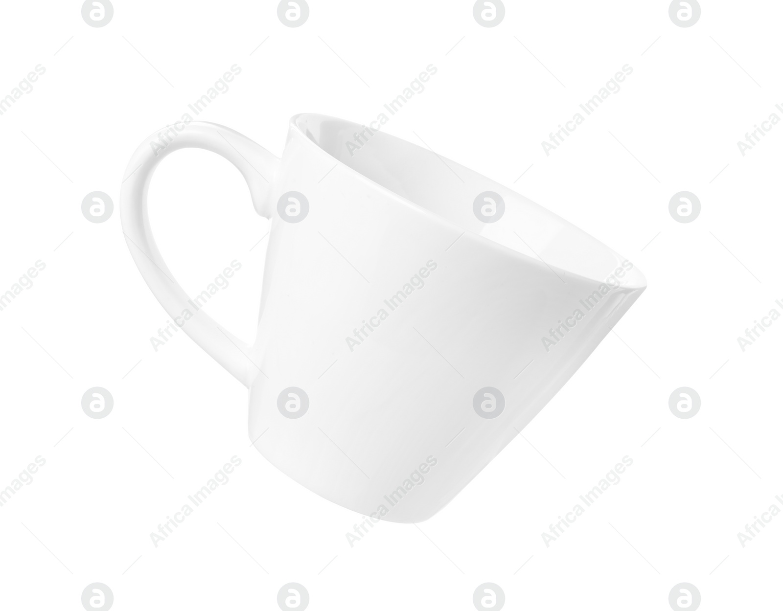 Photo of Ceramic cup isolated on white. Cooking utensil