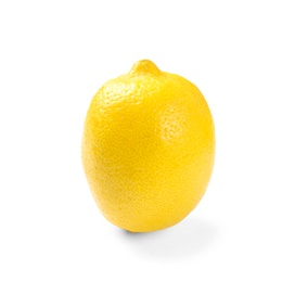 Whole ripe lemon on white background