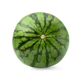 Photo of One whole ripe watermelon isolated on white