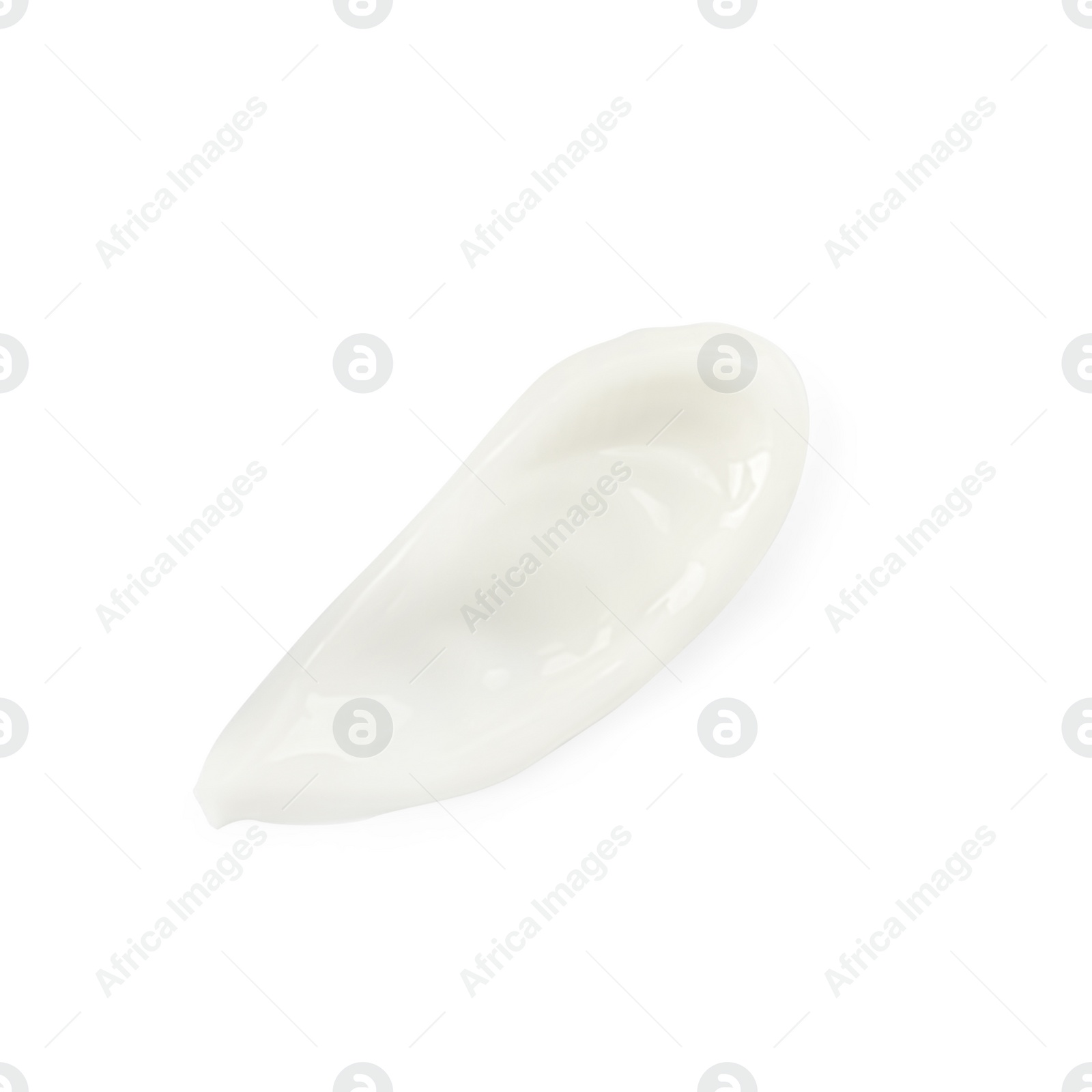 Photo of Sample of hand cream isolated on white, top view