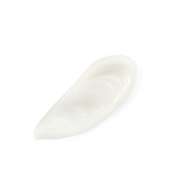 Photo of Sample of hand cream isolated on white, top view