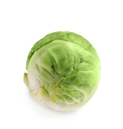 Photo of Fresh tasty Brussels sprout on white background