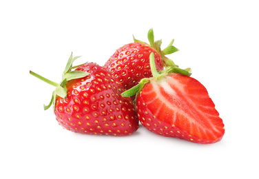 Photo of Delicious fresh ripe strawberries isolated on white