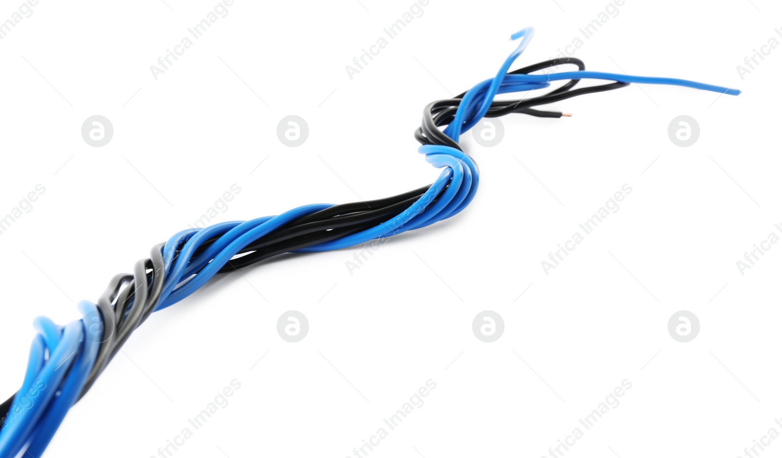 Photo of New colorful electrical wires isolated on white