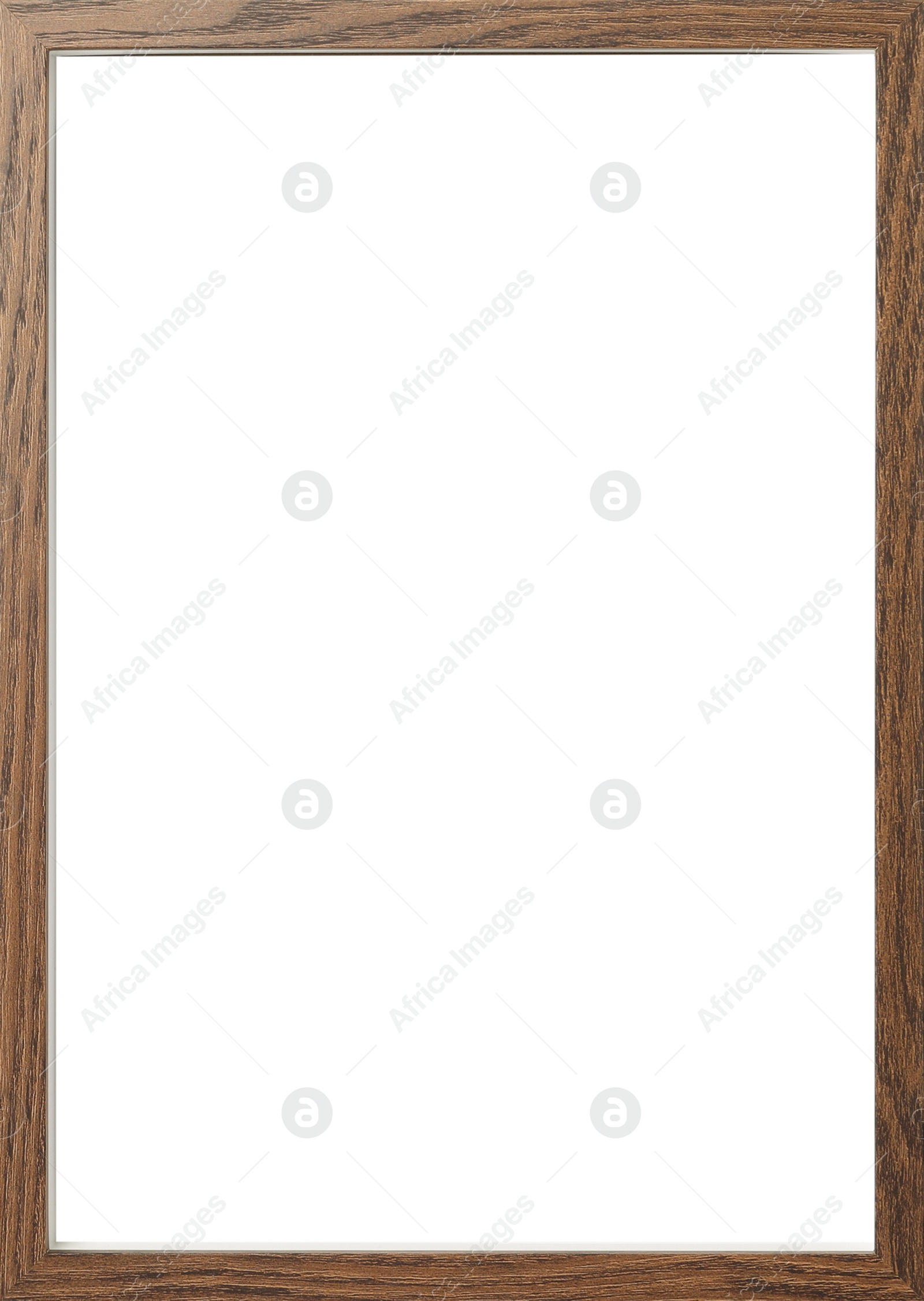 Image of Wooden frame with blank white background. Mockup for design