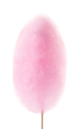 One sweet pink cotton candy isolated on white