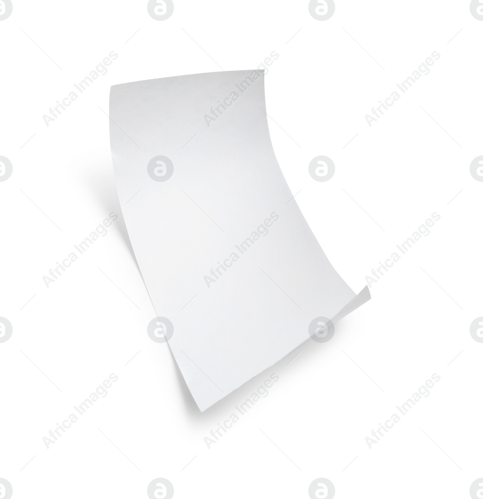 Photo of Piece of thermal paper for receipt isolated on white, top view