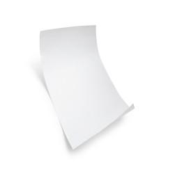 Piece of thermal paper for receipt isolated on white, top view