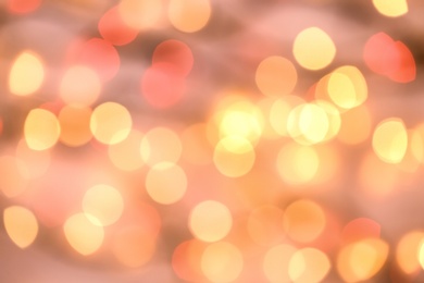 Photo of Beautiful glowing lights as background. Bokeh effect