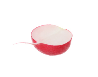 Piece of fresh ripe radish isolated on white