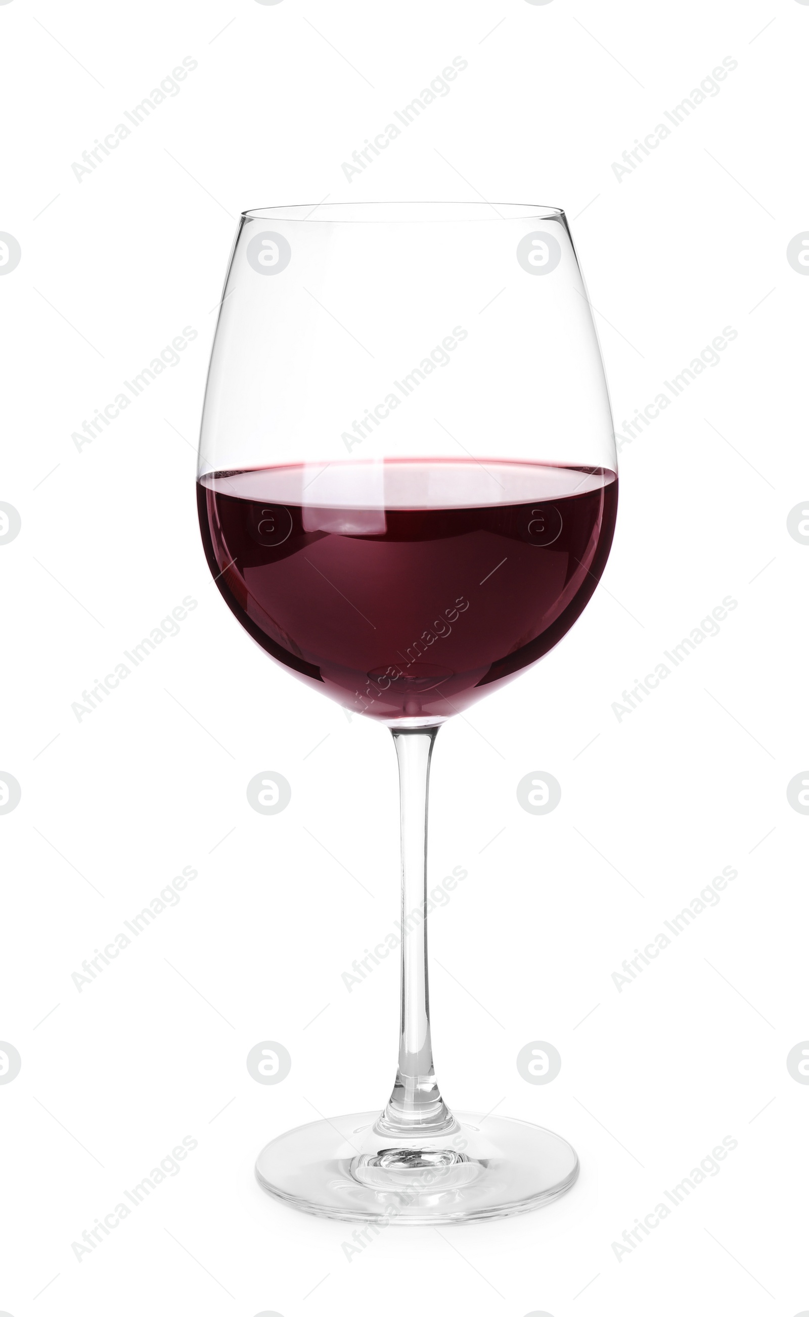 Photo of Glass of red wine isolated on white